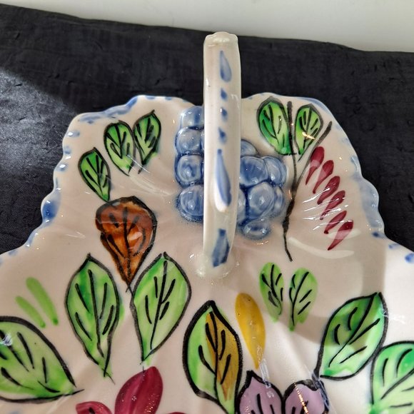 Vintage Blue Ridge Southern Potteries Summertime Leaf Serving Dish Handle TN, US - Picture 6 of 9